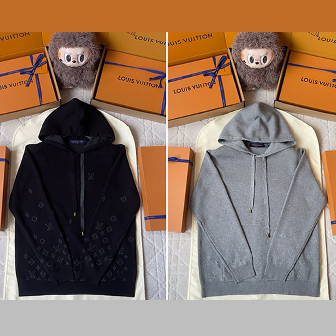 lv louis vuitton gradient monogram jacquard hoodie